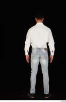  Larry Steel black shoes business dressed jeans standing white shirt whole body 0005.jpg